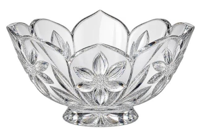 Cut Crystal Bowl with Floral Pattern