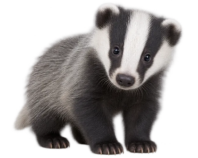 Cute Baby Badger Standing