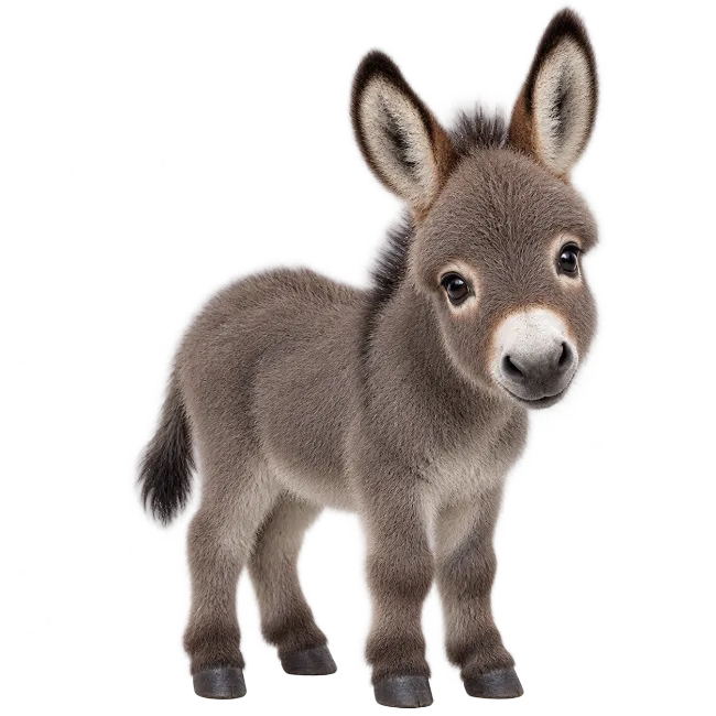 Cute Baby Donkey Standing Portrait