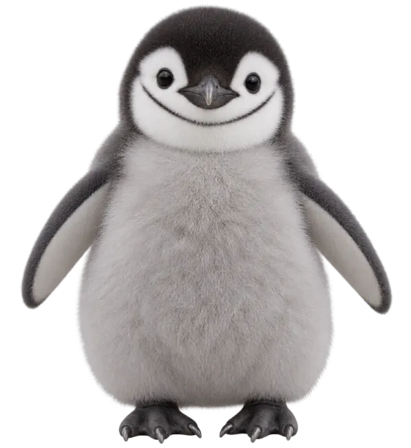 Cute Baby Emperor Penguin Chick