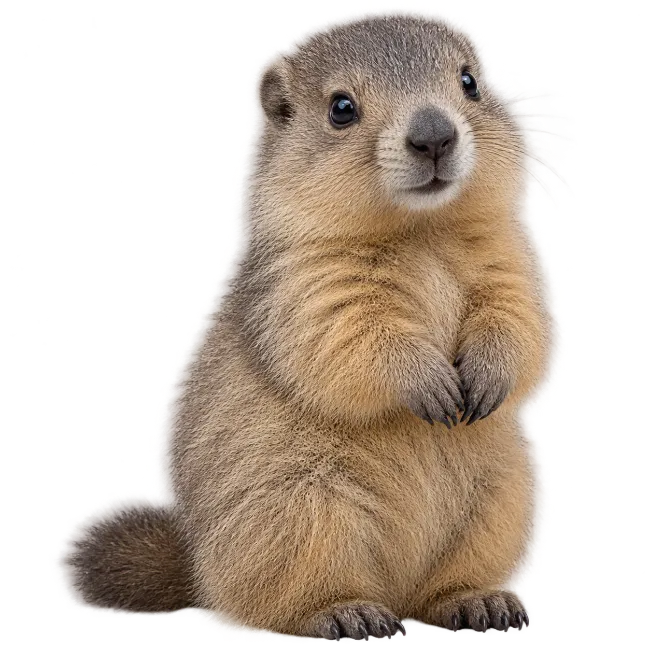 Cute Baby Groundhog Sitting