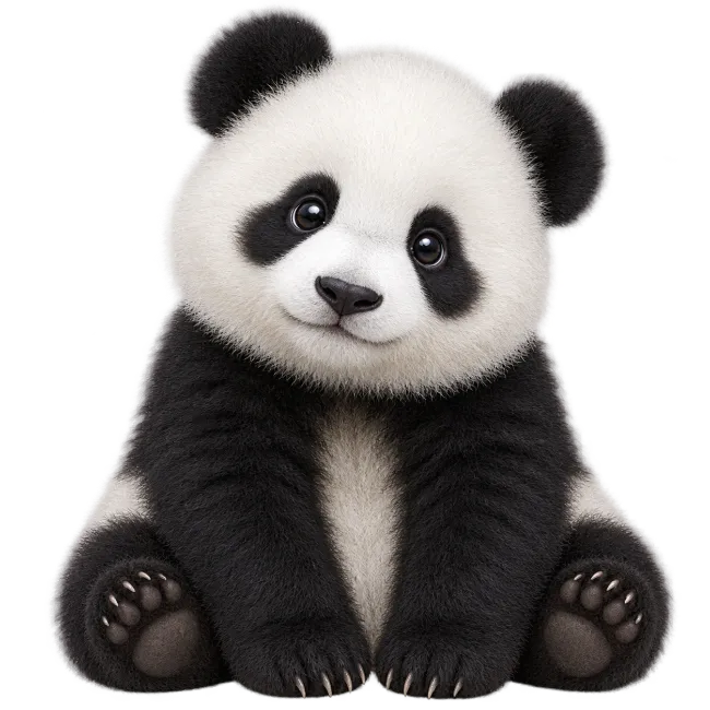 Cute Baby Panda Sitting