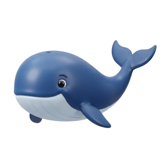 Cute Blue Whale Toy Figure