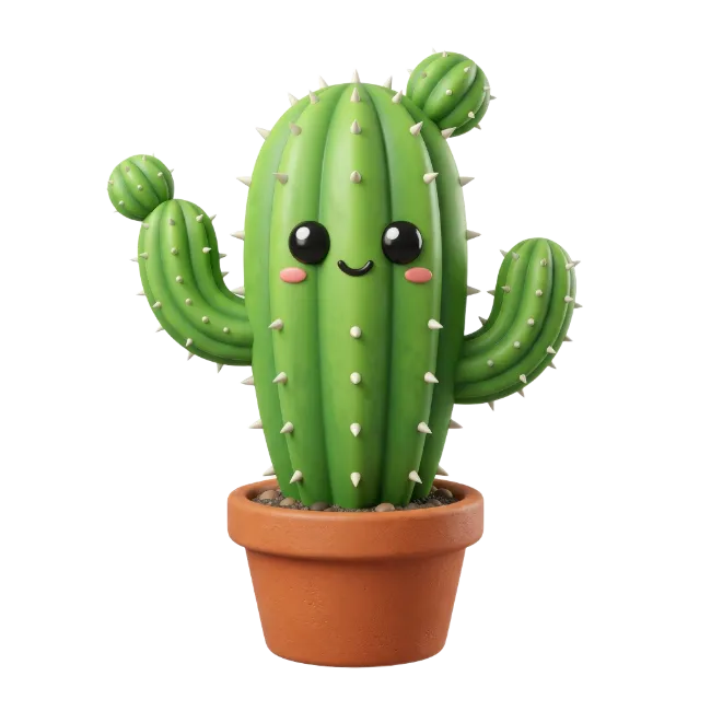 Cute Cactus Plant in Pot
