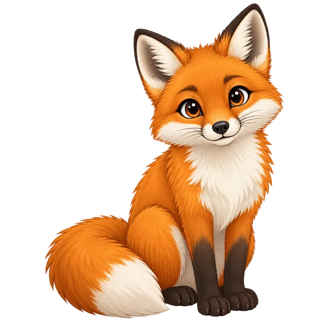 Cute Cartoon Fox Illustration