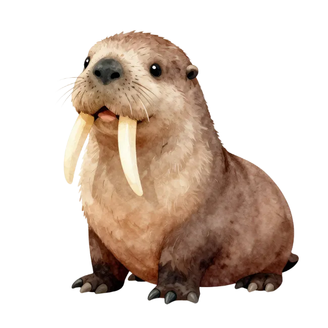 Cute Cartoon Walrus Illustration