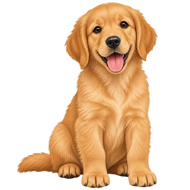 Cute Golden Retriever Puppy Illustration