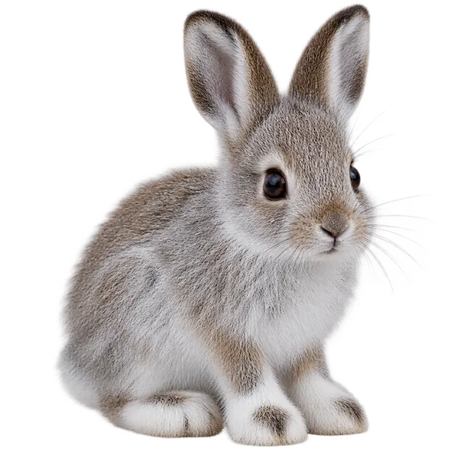 Cute Little Brown Rabbit Sitting
