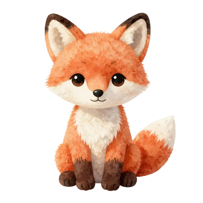 Cute Little Fox Illustration