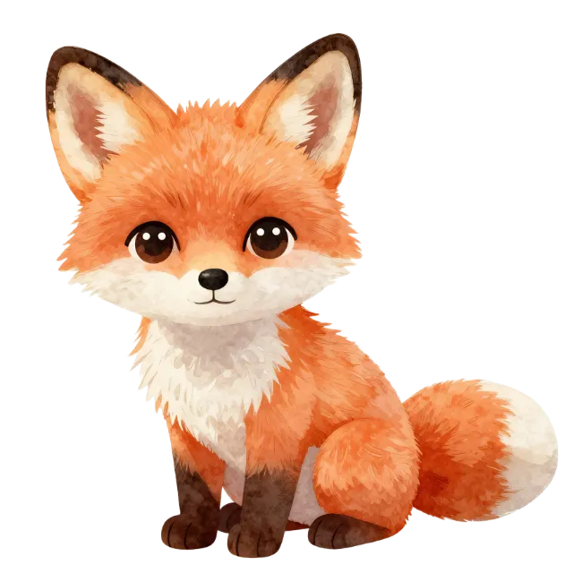 Cute Little Fox Illustration