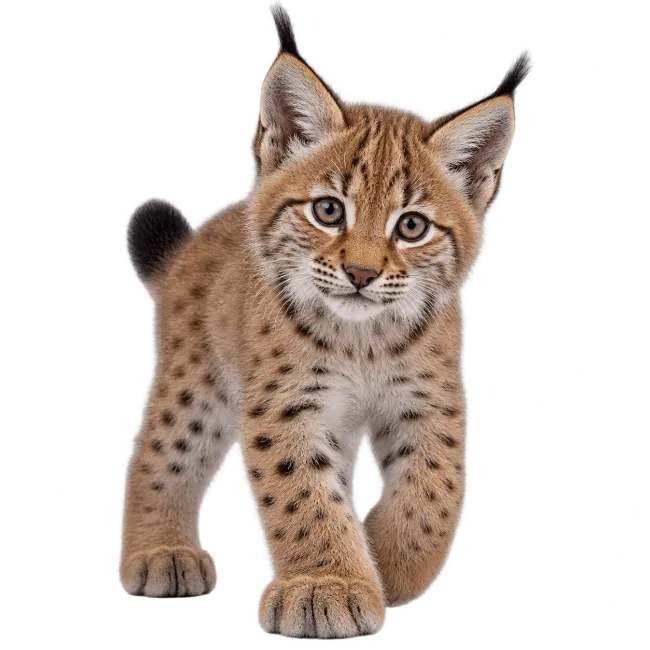 Cute Lynx Kitten Walking