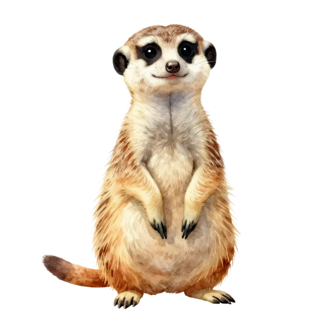 Cute Meerkat Standing Upright Illustration
