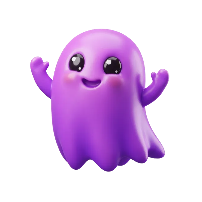 Cute Purple Ghost Character