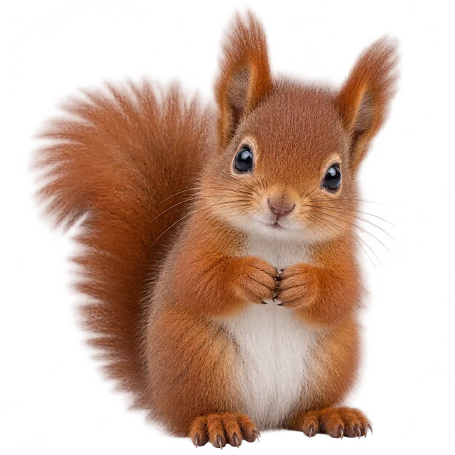 Cute Red Squirrel Standing