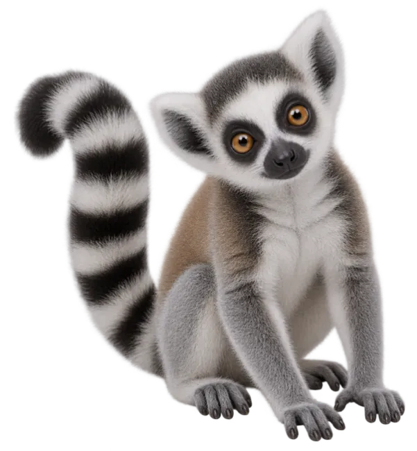 Cute Ring Tailed Lemur Sitting