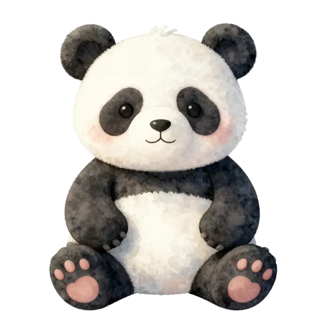 Cute Watercolor Panda Bear Illustration