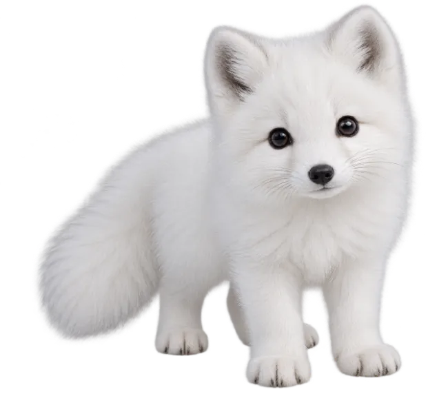 Cute White Arctic Fox Pup