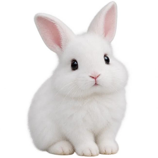 Cute White Rabbit Sitting