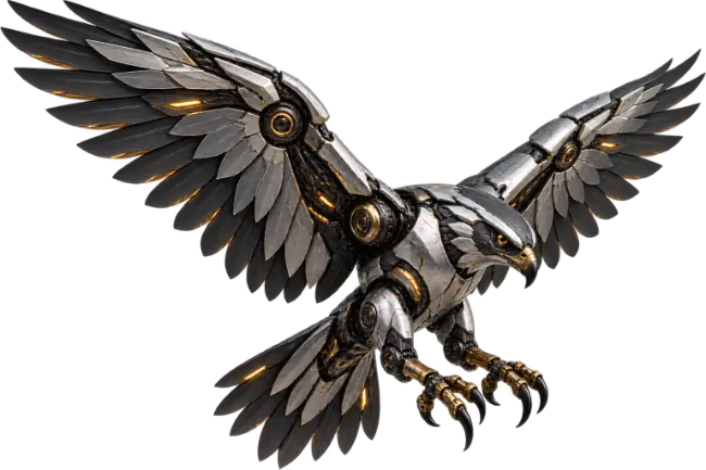 Cybernetic Eagle Robotic Bird in Flight