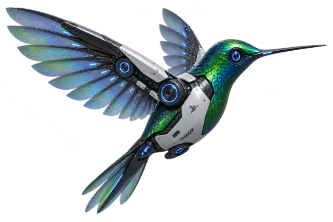 Cybernetic Robotic Hummingbird in Flight