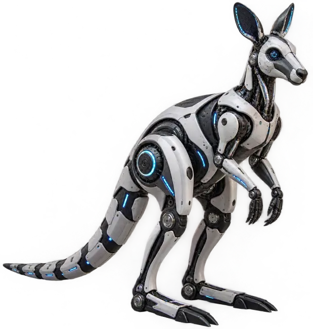 Cybernetic Robotic Kangaroo Standing Profile