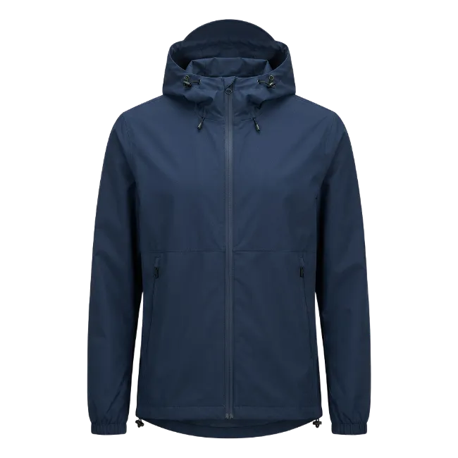 Dark Blue Hooded Rain Jacket
