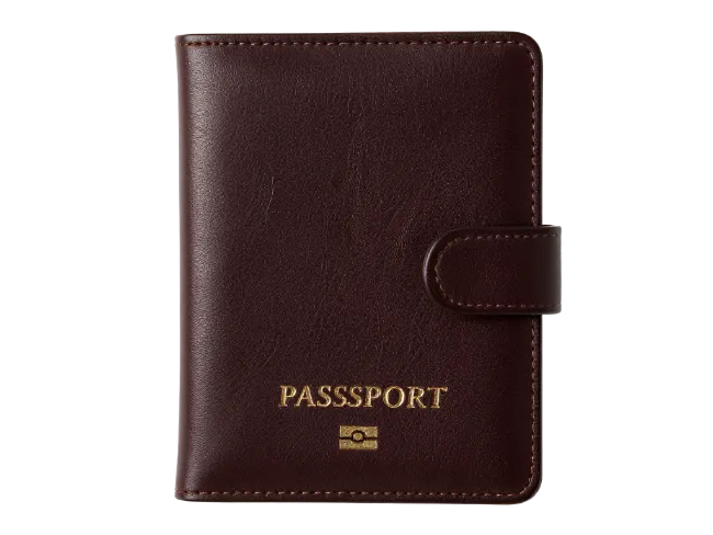 Dark Brown Leather Passport Holder