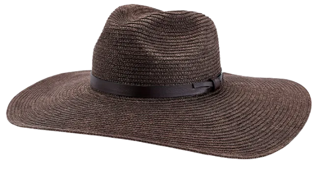 Dark Brown Straw Fedora Hat