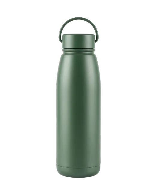 Dark Green Insulated Water Bottle with Handle