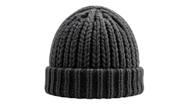 Dark Grey Knit Beanie Hat