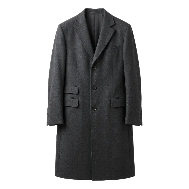 Dark Grey Wool Overcoat