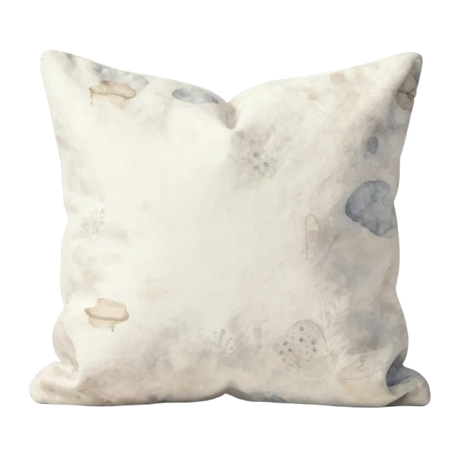 Decorative Throw Pillow with Watercolor Patterns