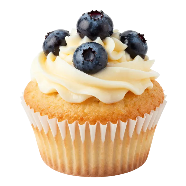 Delicious Blueberry Cupcake with Cream Frosting