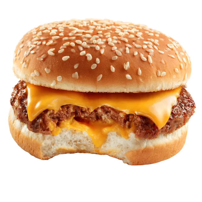 Delicious Cheeseburger with a Bite Taken Out