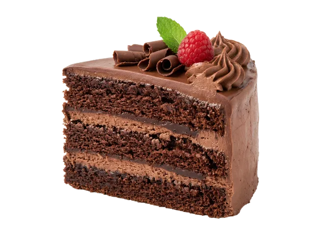Delicious Chocolate Layer Cake Slice with Raspberry