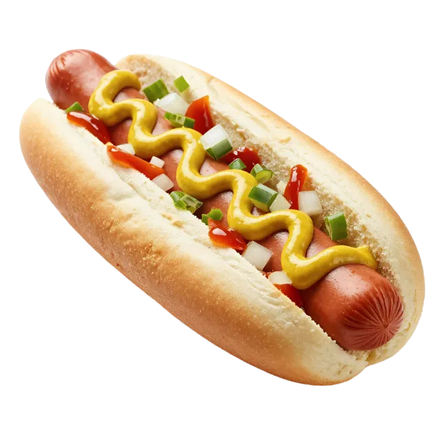 Delicious Hot Dog with Mustard and Ketchup