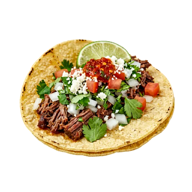 Delicious Mexican Street Taco with Beef and Lime