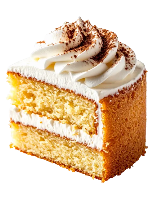 Delicious Slice of Sponge Cake with Cream
