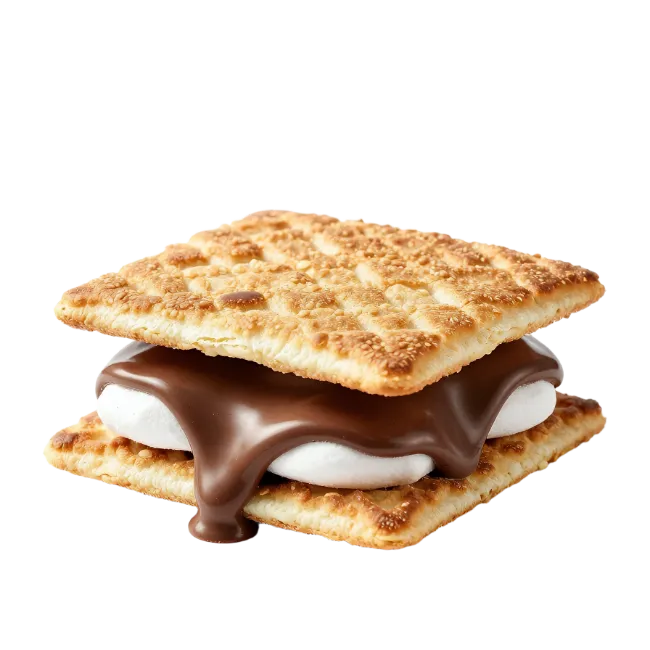 Delicious Smore with Melted Chocolate and Marshmallow