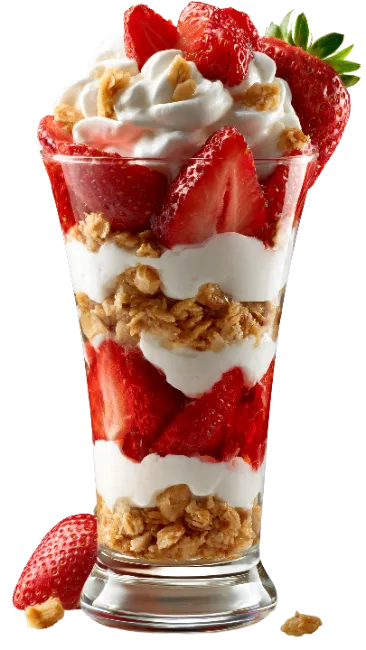 Delicious Strawberry Yogurt Parfait in Glass