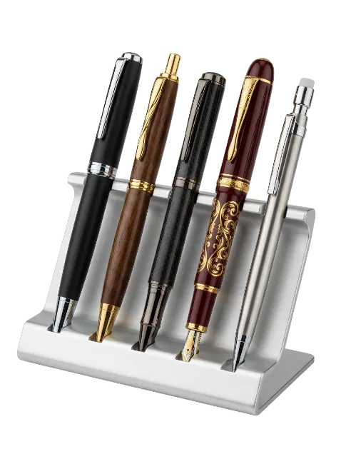 Desk Pen Stand with Five Elegant Pens