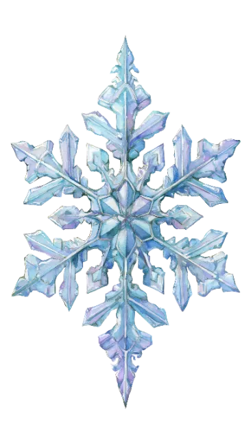 Detailed blue crystal snowflake illustration