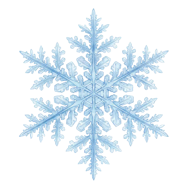 Detailed Blue Snowflake Illustration