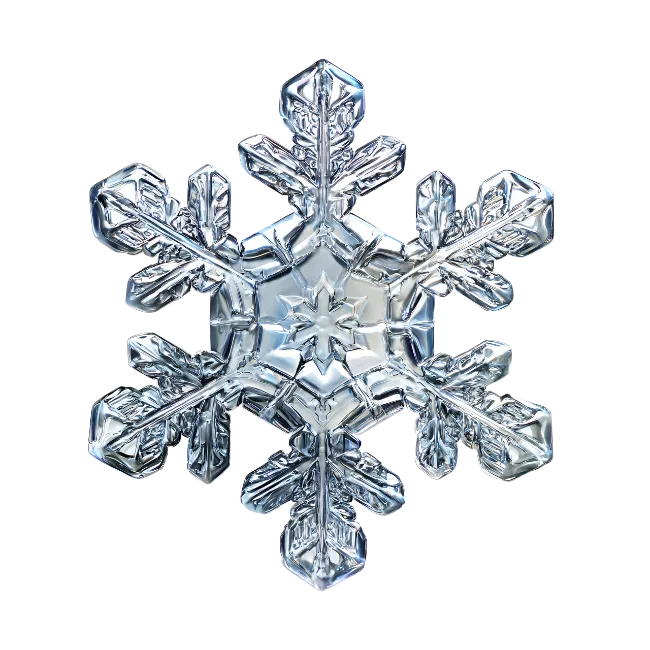 Detailed Glass Crystal Snowflake