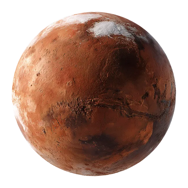 Detailed Planet Mars Globe Isolated