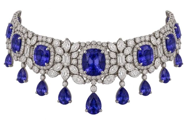 Diamond and Sapphire Choker Necklace
