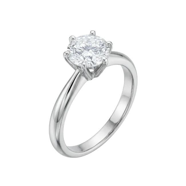 Diamond Engagement Ring in Silver Band