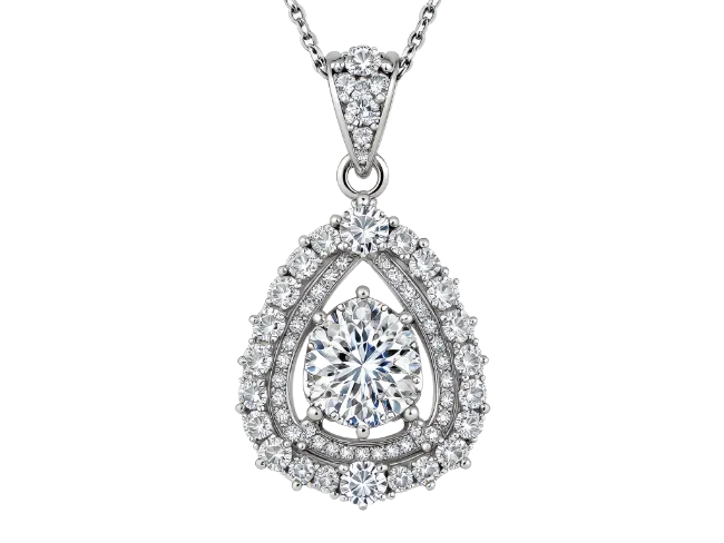 Diamond Teardrop Pendant Necklace