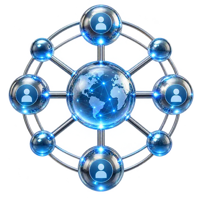 Digital Global Network and User Communication Concept