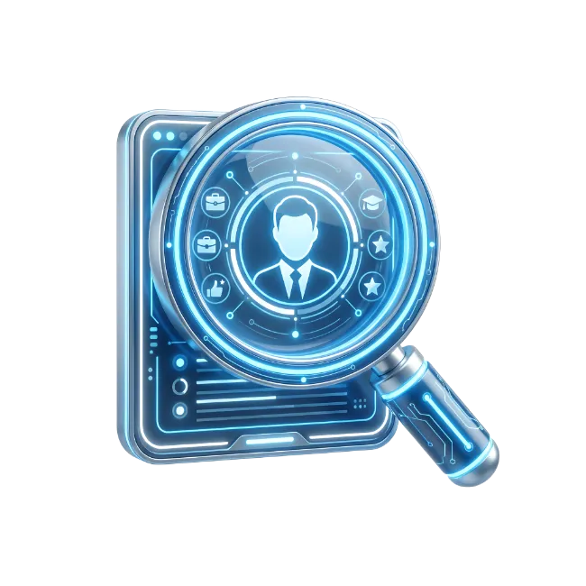Digital Magnifying Glass and Profile Icon